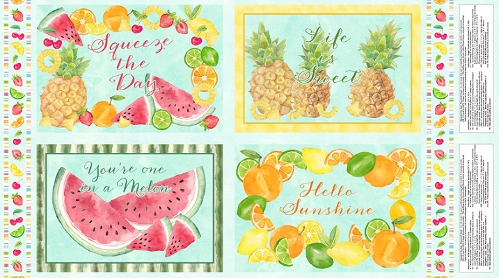 Wilmington Prints - Squeeze The Day - 24' Placemat Panel, Multi