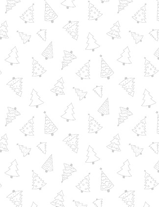 Wilmington Prints - Stocking Stuffers 2 - Trees, White on White