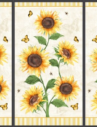 Wilmington Prints - Sundance Meadow - 24' Sunflower Panel, Cream