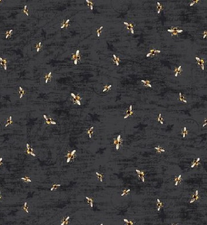 Wilmington Prints - Sundance Meadow - Tossed Bees, Black