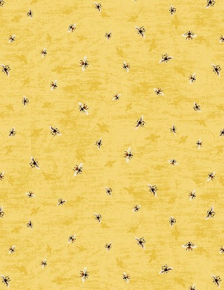 Wilmington Prints - Sundance Meadow - Tossed Bees, Yellow