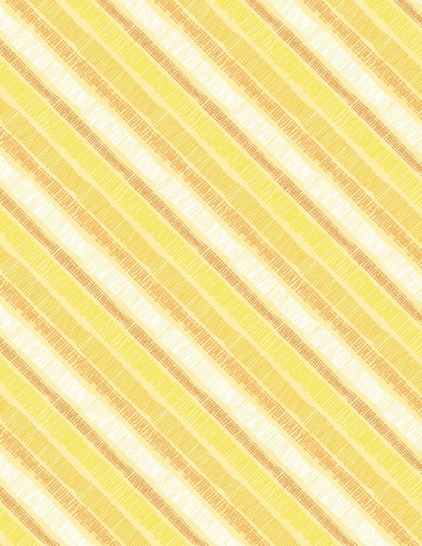 Wilmington Prints - Sunflower Sweets - Diagonal Stripe, Yellow