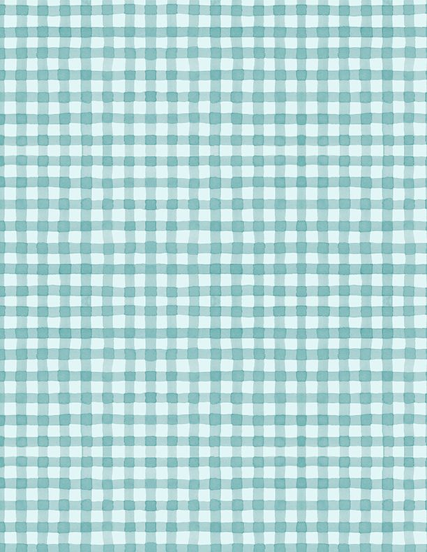 Wilmington Prints - Sunflower Sweets - Gingham, Light Teal