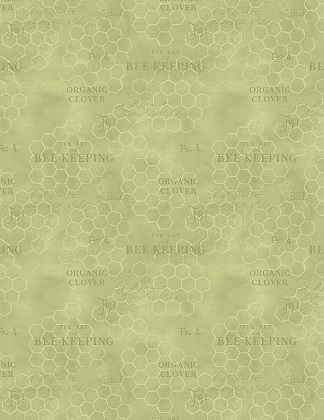 Wilmington Prints - The Art of Beekeeping - Honey Comb Texture, Green