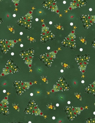 Wilmington Prints - The Jolly North - Tossed Trees, Green