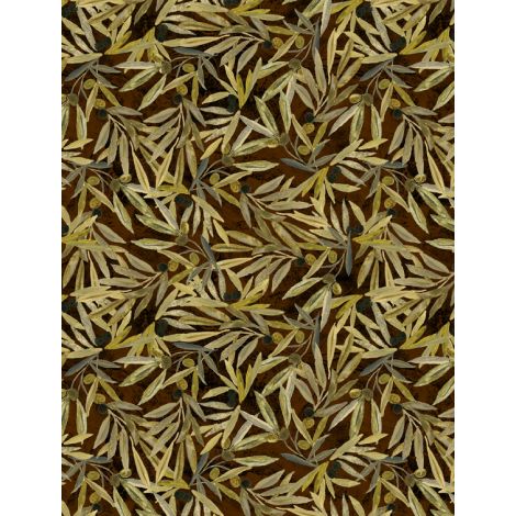 Wilmington Prints - Tuscan Delight - Olive Branch Toss, Brown