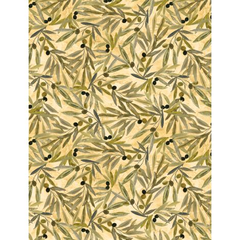 Wilmington Prints - Tuscan Delight - Olive Branch Toss, Cream