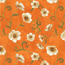 Wilmington Prints - Windflower Flannel - Small Flower And Stem, Orange