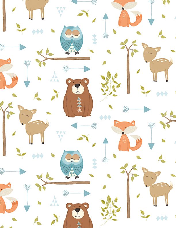 Wilmington Prints - Winsome Critters - Critters All Over, White