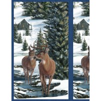 Wilmington Prints - Winter Stillness Flannel - 24' Panel, Navy