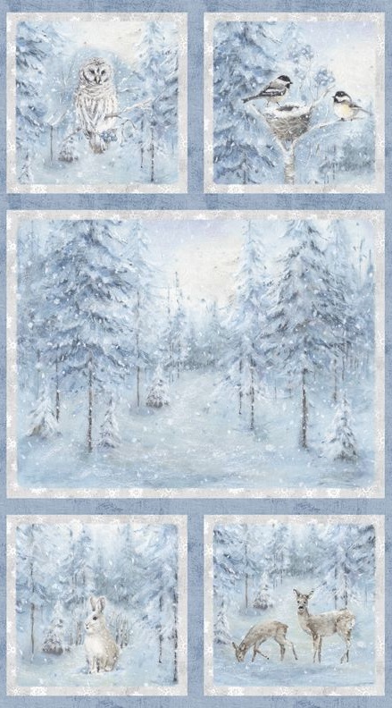 Wilmington Prints - Woodland Frost - 24' Panel, Multi