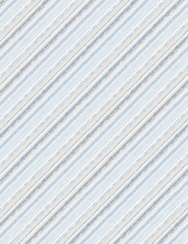 Wilmington Prints - Woodland Frost - Diagonal Stripe, Blue