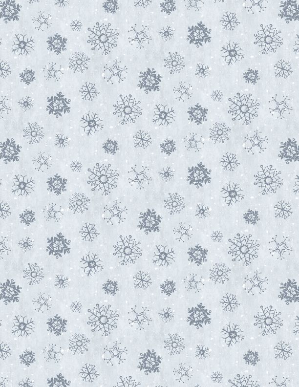 Wilmington Prints - Woodland Frost - Snowflakes, Light Blue