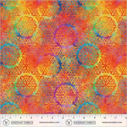 Windham - 108' BeColourful Quilt Back - Flower of Life, Orange Crush