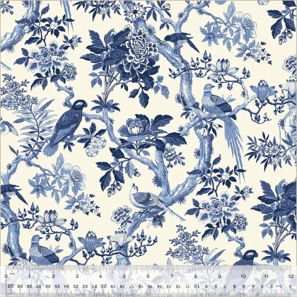 Windham - 108' Quilt Back - Blue Byrd, Porcelain