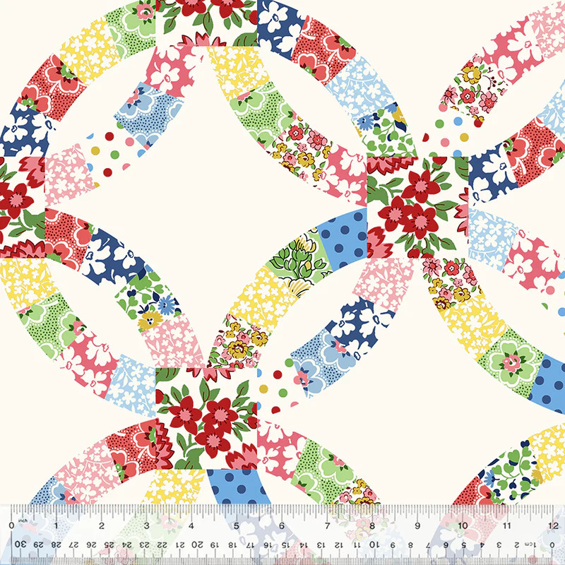 Windham - 108' Quilt Back - Merry-Go-Round - Double Wedding Ring, Mult