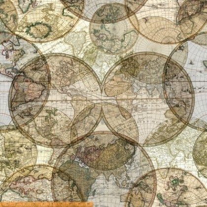 Windham - 108' Quilt Back - World Globes, Multi