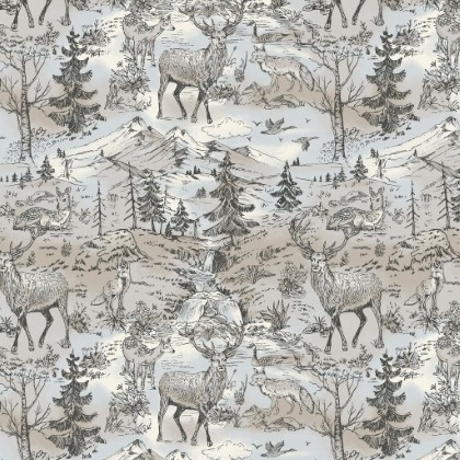 Windham - Archer Flannel - Woodland Toile, Ecru