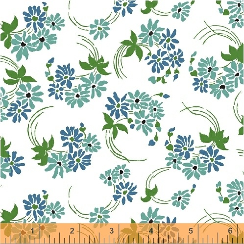 Windham - Hazel - Floral Swirl, Aqua