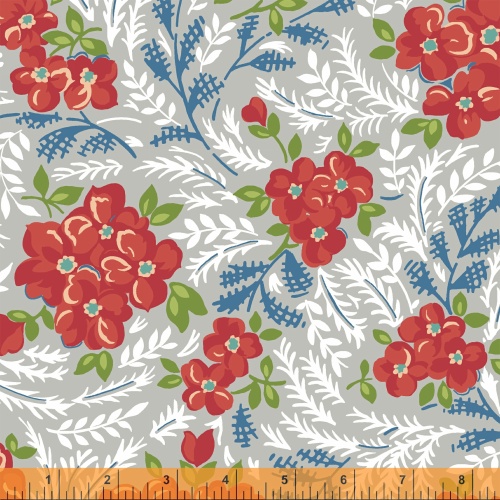 Windham - Hazel - Large Floral, Gray