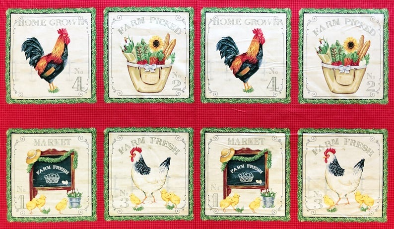 Windham - Sunflower Market - 24' Panel Eight 10' Squares, Red