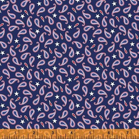 Windham Fabrics - Americana - Proud Paisley, Navy