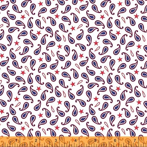 Windham Fabrics - Americana - Proud Paisley, White