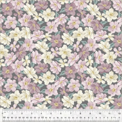 Windham Fabrics - Blake - Packed Floral, Charcoal