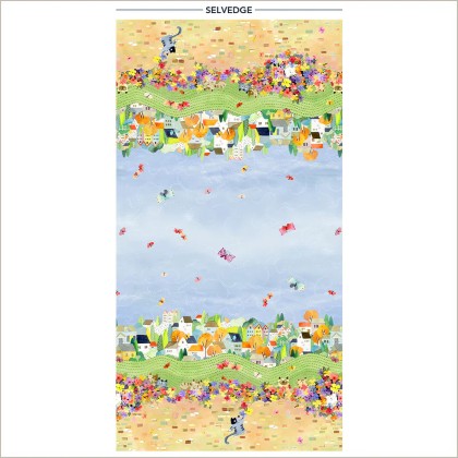 Windham Fabrics - Cats Around Town - 21' Neighborhood Double Border Panel, Multi