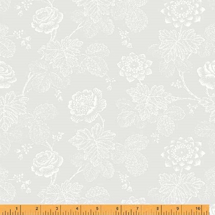 Windham Fabrics - Crystal - Stippled Floral, White on White