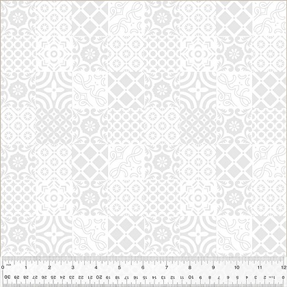 Windham Fabrics - Frosting - Azulejo, White on White