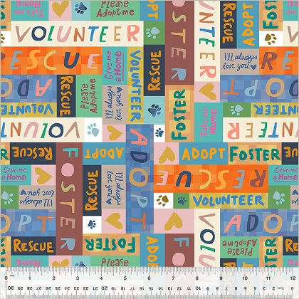 Windham Fabrics - Fur-ever Friends - Rescue & Adopt, Multi