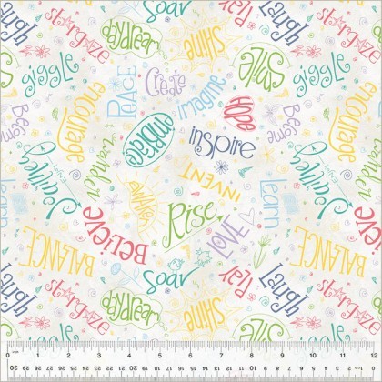 Windham Fabrics - Noteworthy - Aspirations, Ivory