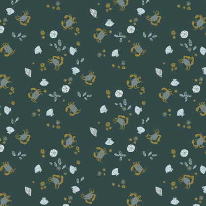 Windham Fabrics - Rocky Coast - Beach Combers, Phthalo