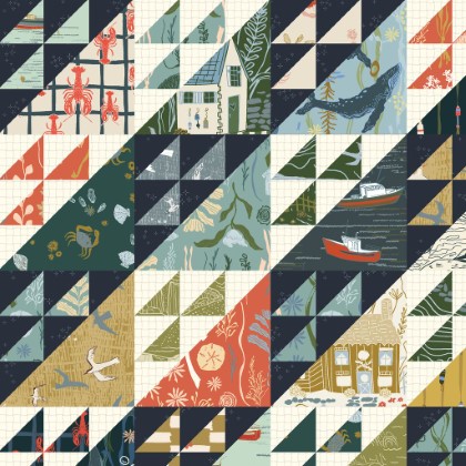 Windham Fabrics - Rocky Coast - Whole Cloth Cheater, Multi