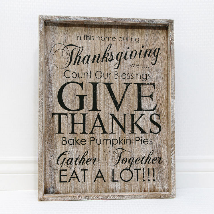 Wood Frame - 'Home, Thanksgiving'