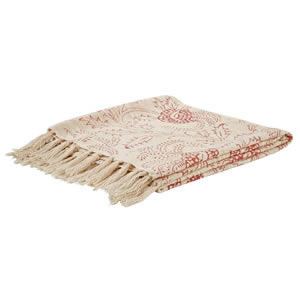 Woven Throw - Genevieve Printed White