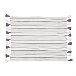 Woven Throw - Navy Stripe