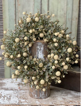 Wreath - Fall Garden 22', Cream