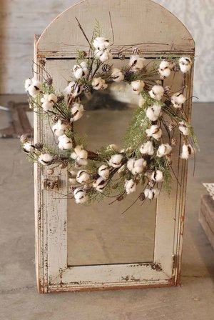 Wreath - Glittered Cotton & Pine 22'
