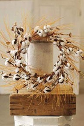 Wreath - Goldshire Pine & Cotton 24'