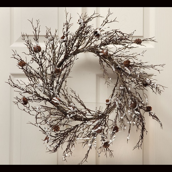 Wreath - Snowy Twig w/Bells