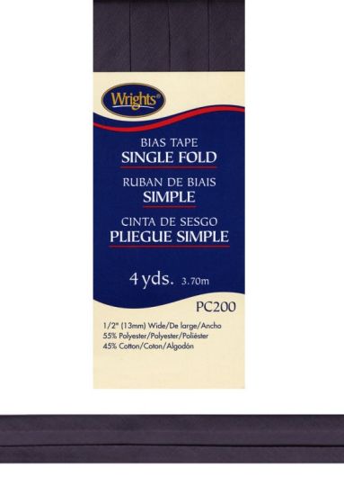 Wrights - Bias Tape Single-Fold - 1/2' x 4 yd, Plum