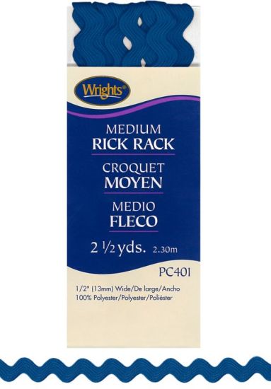 Wrights - Medium Rick Rack - 1/2' x 2.5 yds, Yale