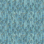 Clothworks - Poppy Dreams - Poppy Buds, Light Teal