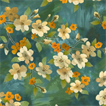 Quilting Treasures - Light of The World - Dogwood Floral, Jade