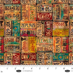 Blank Quilting - Historic Highway - Vintage License Plates, Multi