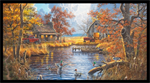 Elizabeth Studio - Good Old Days - 24^ Country Lake Scene Panel, Multi