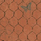 Clothworks - Good To Be Home - Chicken Wire & Butterflies, Rust