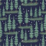 Blank Quilting - Camp USA - Trees, Dark Blue